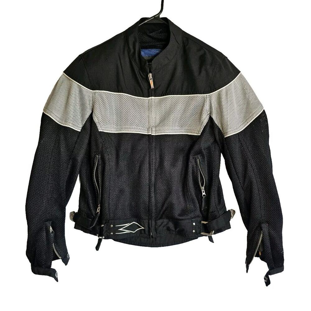 Black and Gray Mesh Women's Touring Jacket Medium